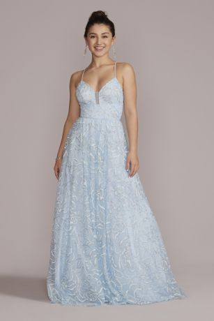 David's bridal sky blue dress hotsell