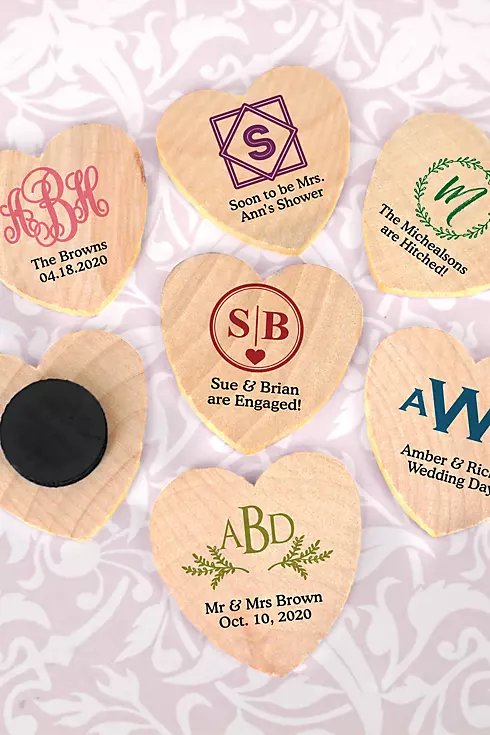 Personalized Heart Shaped Wooden Magnets Image 2