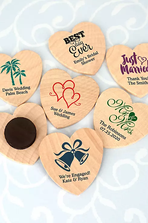 Personalized Heart Shaped Wooden Magnets Image 1