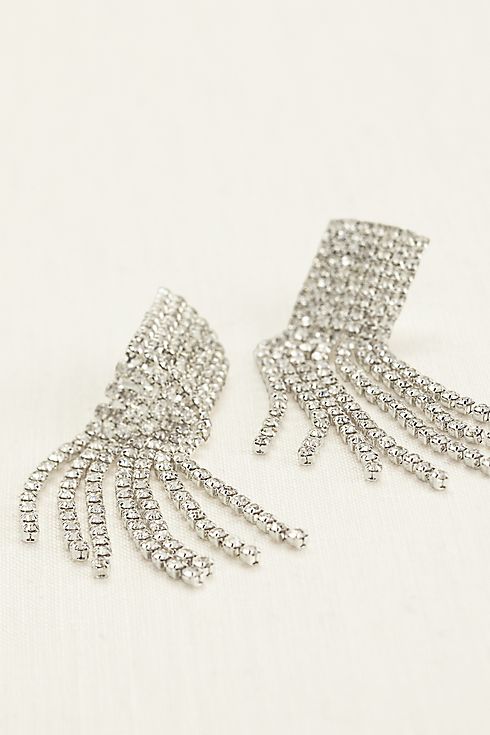 Seven Row Crystal Tassel Earrings Image 2