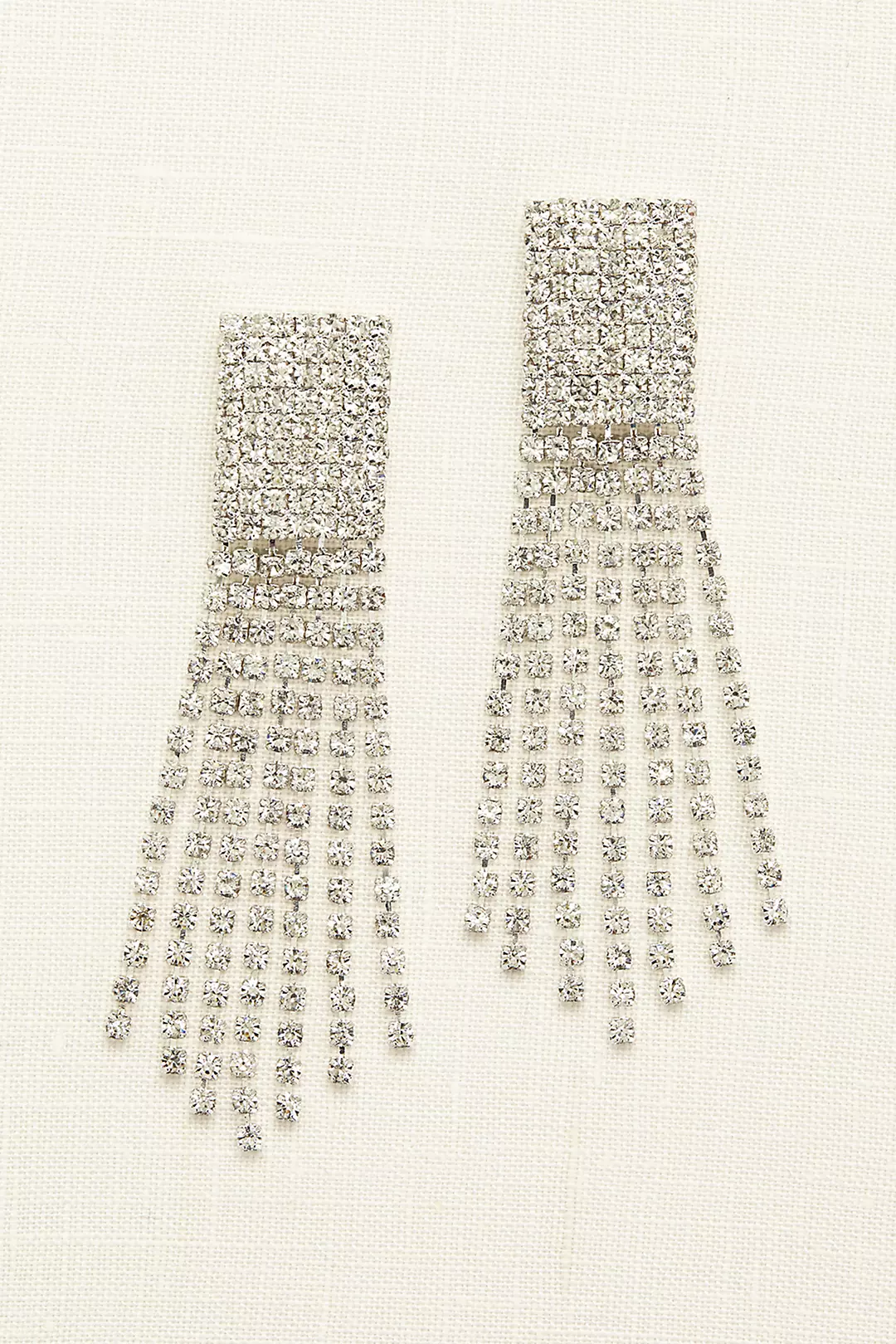 Seven Row Crystal Tassel Earrings Image