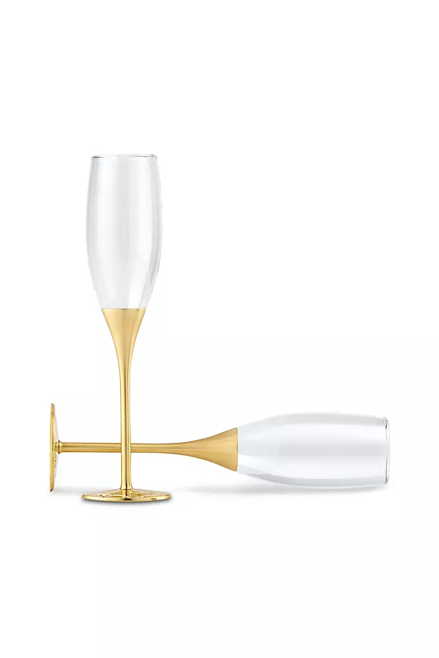 Gold Champagne Glass Set with Swarovski Crystals Image 4