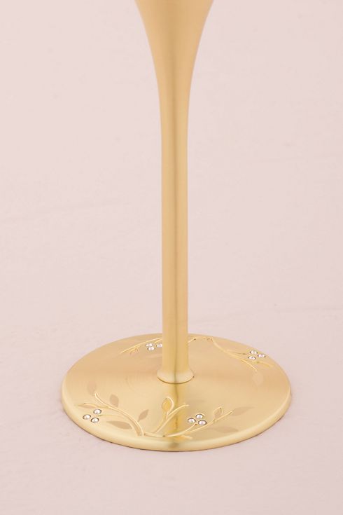 Gold Champagne Glass Set with Swarovski Crystals Image 5