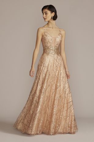 Jewel Embellished A-Line Prom Dress
