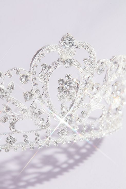 Crystal Filigree Heart Quinceanera Crown Image 2