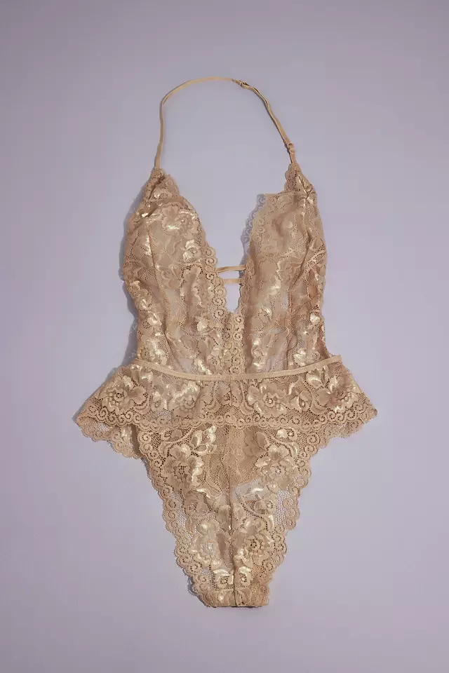 Strappy Floral Lace Teddy Image 4