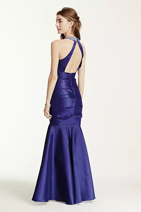Heavily Encrusted Halter Neck Fit and Flare Dress Image 2