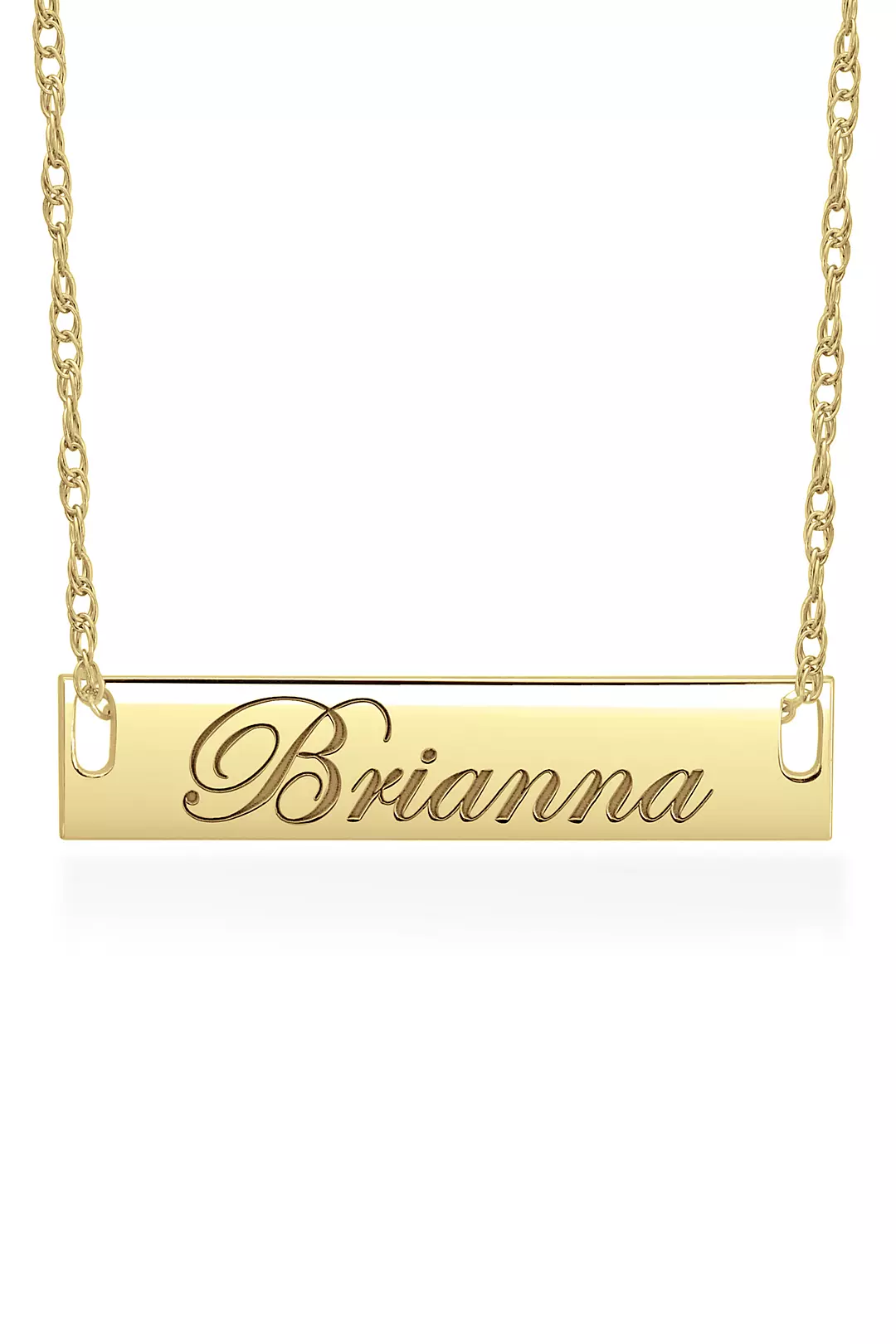 Personalized Bar Necklace with Script Lettering Image