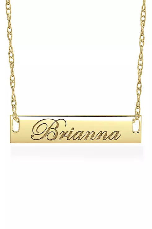 Personalized Bar Necklace with Script Lettering Image 1