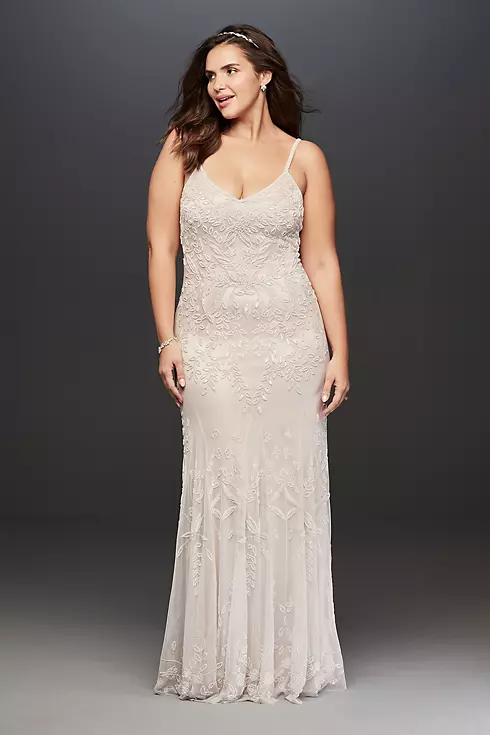 As Is Allover Floral Beaded Plus Wedding Dress Image 1