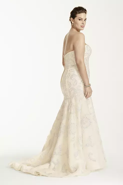 As-Is Lace Plus Size Trumpet Beaded Wedding Dress Image 3