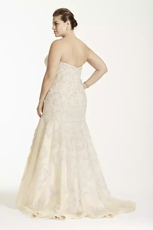 As-Is Lace Plus Size Trumpet Beaded Wedding Dress Image 2
