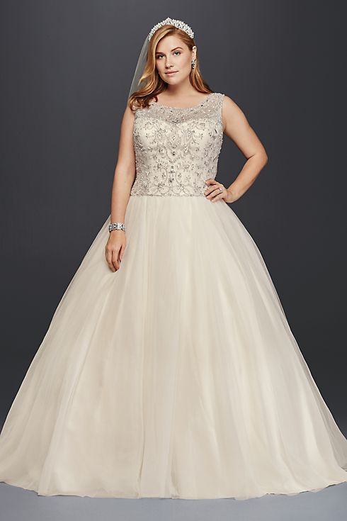 As-Is Plus Size Beaded Wedding Ball Gown Image 1