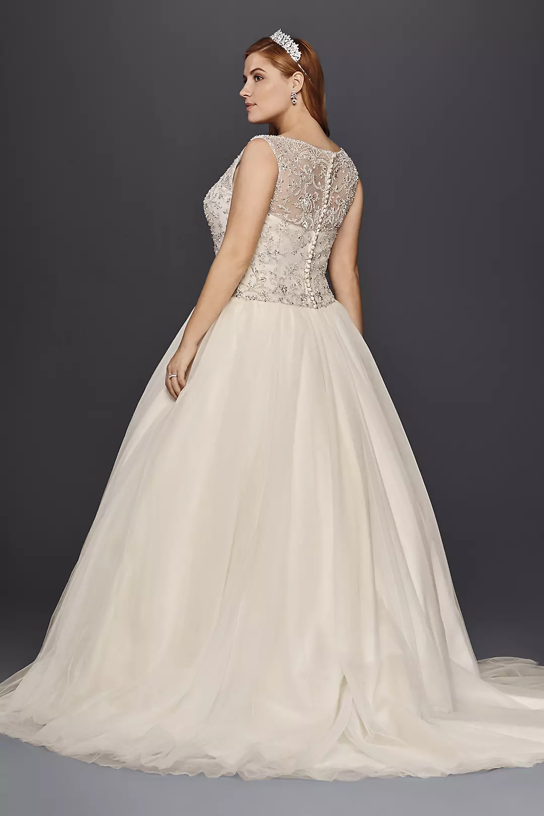 Oleg Cassini Ball Gown Wedding Dress with Beading | David's Bridal