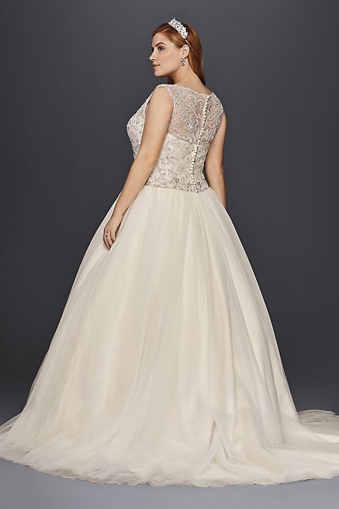 As-Is Plus Size Beaded Wedding Ball Gown Image 2