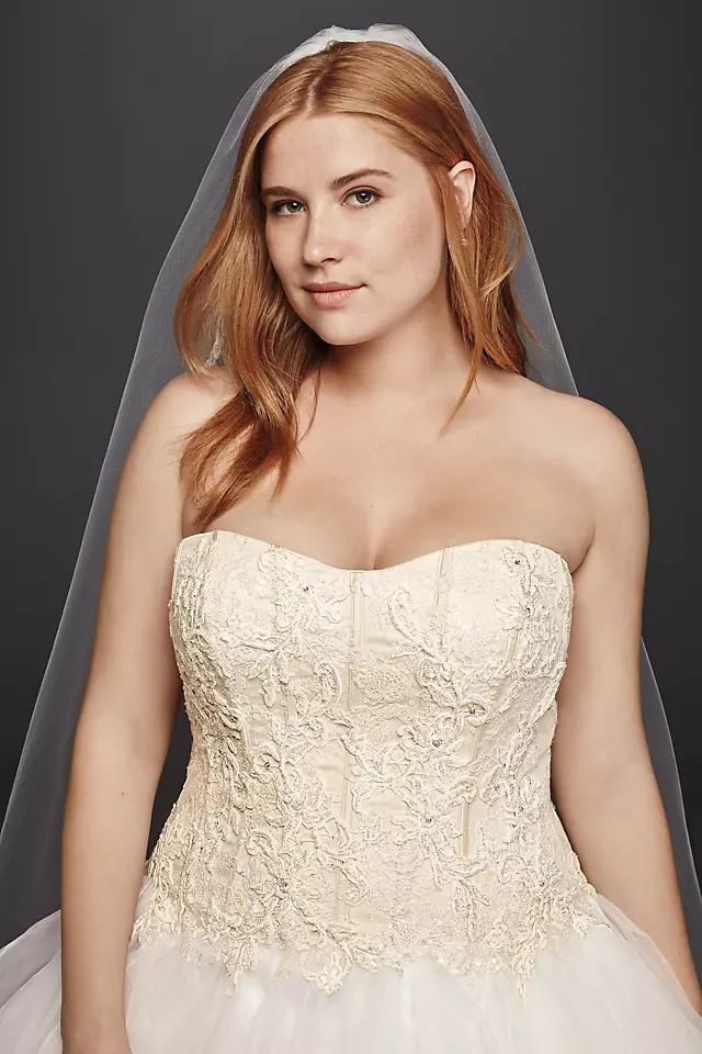 Organza Ruffle Skirt Wedding Dress As-Is Image 3