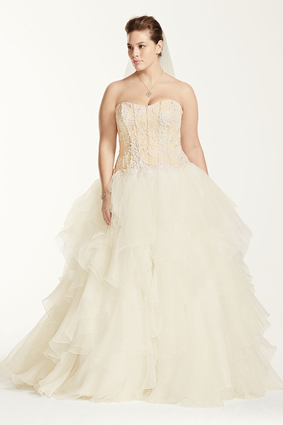 As-Is Organza Ruffle Skirt Wedding Dress Image 1