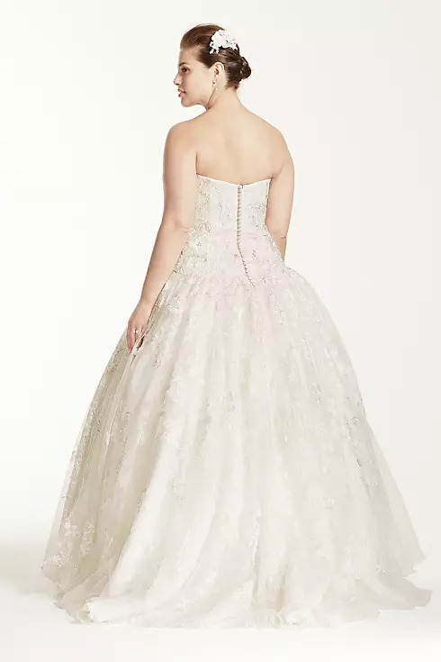 Oleg Cassini All Over Lace Beaded Wedding Dress  Image 2