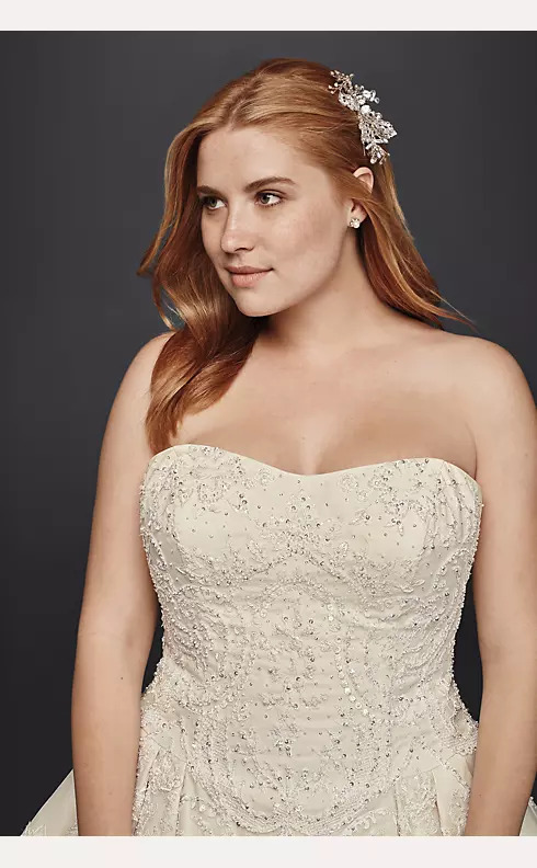 As-Is Plus Size Beaded Lace Wedding Dress Image 3