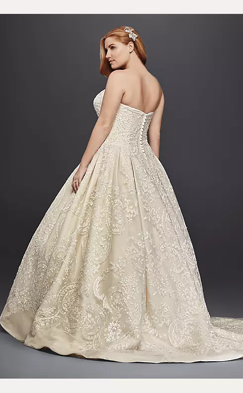 As-Is Plus Size Beaded Lace Wedding Dress Image 2
