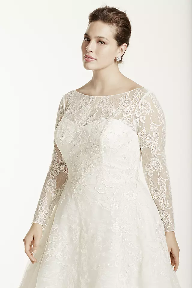 As-Is Long Sleeved Tea Length Wedding Dress Image 4