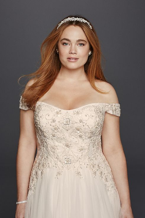As-Is Tulle Plus Size Ball Gown Wedding Dress Image 4