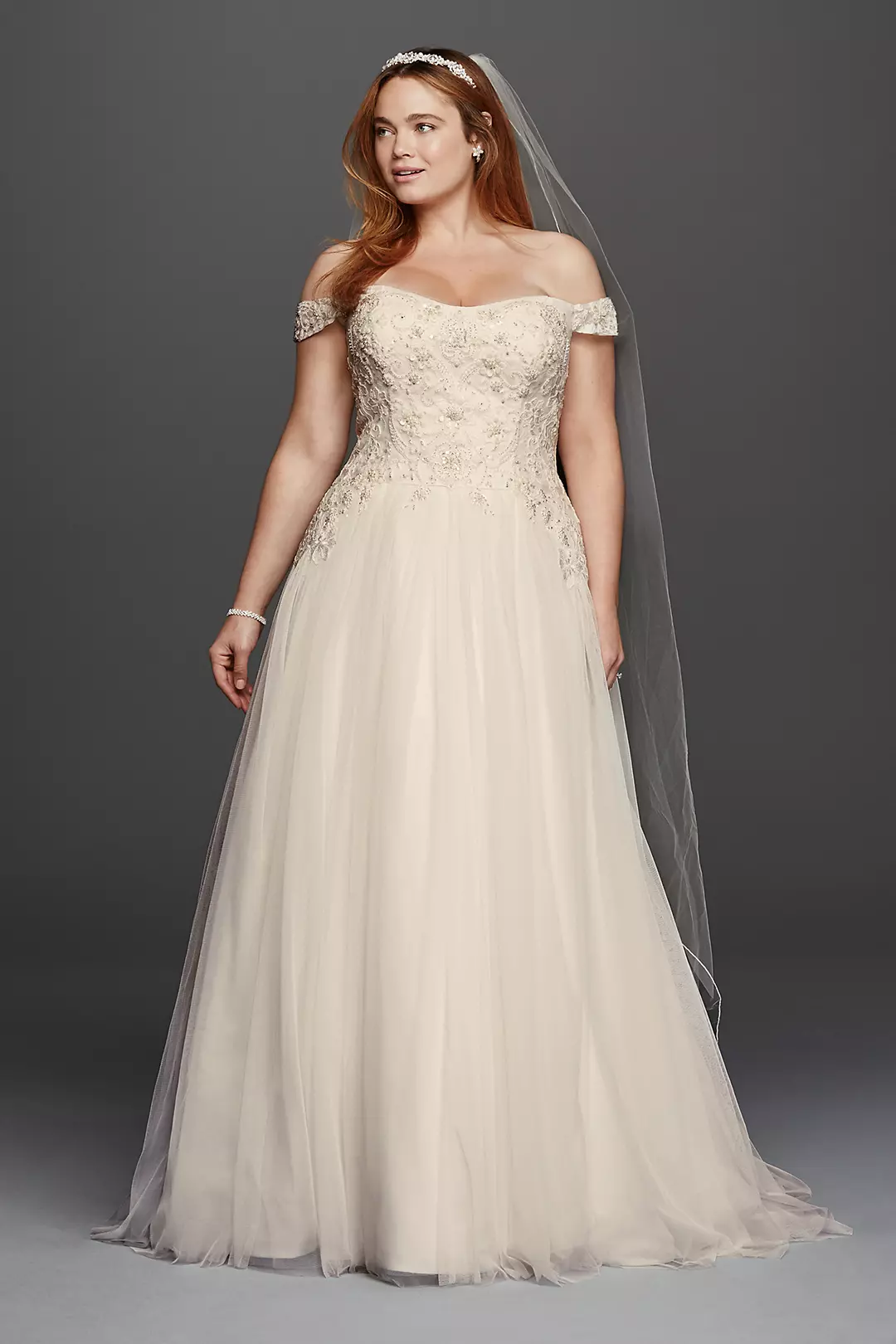 As-Is Tulle Plus Size Ball Gown Wedding Dress Image