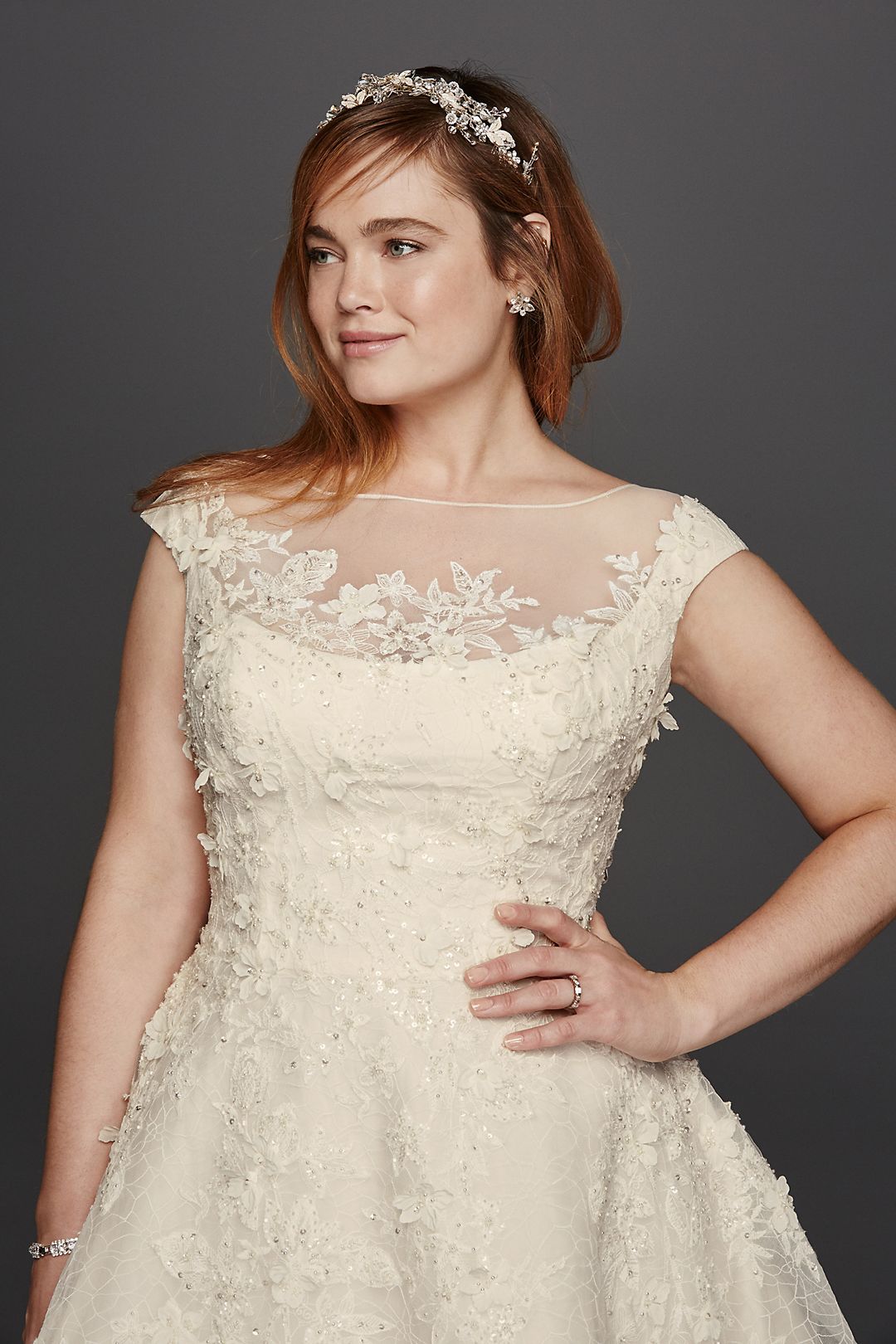 As-Is Cap Sleeve Plus Size Wedding Dress Image 3