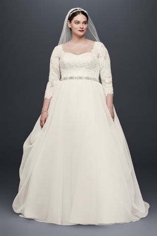 david's bridal long sleeve wedding dress with low back