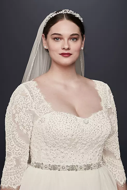 As-Is Plus Size 3/4 Lace Sleeved Wedding Dress  Image 3