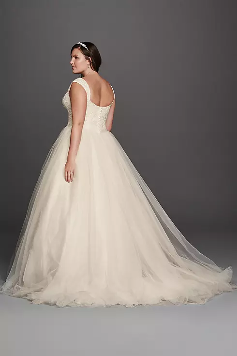 Oleg Cassini Embellished Tulle Wedding Dress Image 3