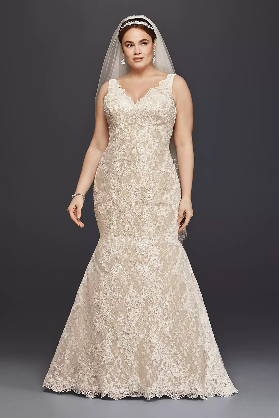 As-Is Plus Size Lace Trumpet Wedding Dress Image