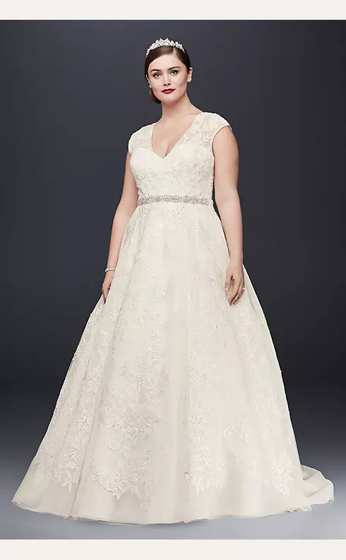 Oleg Cassini Plus Size Ball Gown Wedding Dress Image 1