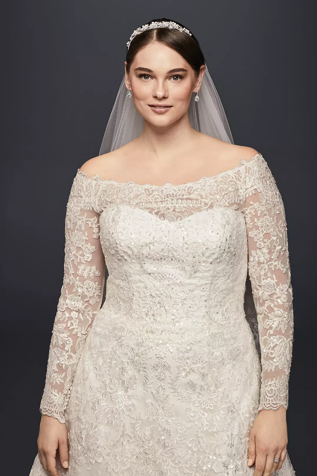 As-Is Plus Size Lace A-Line Wedding Dress Image 3