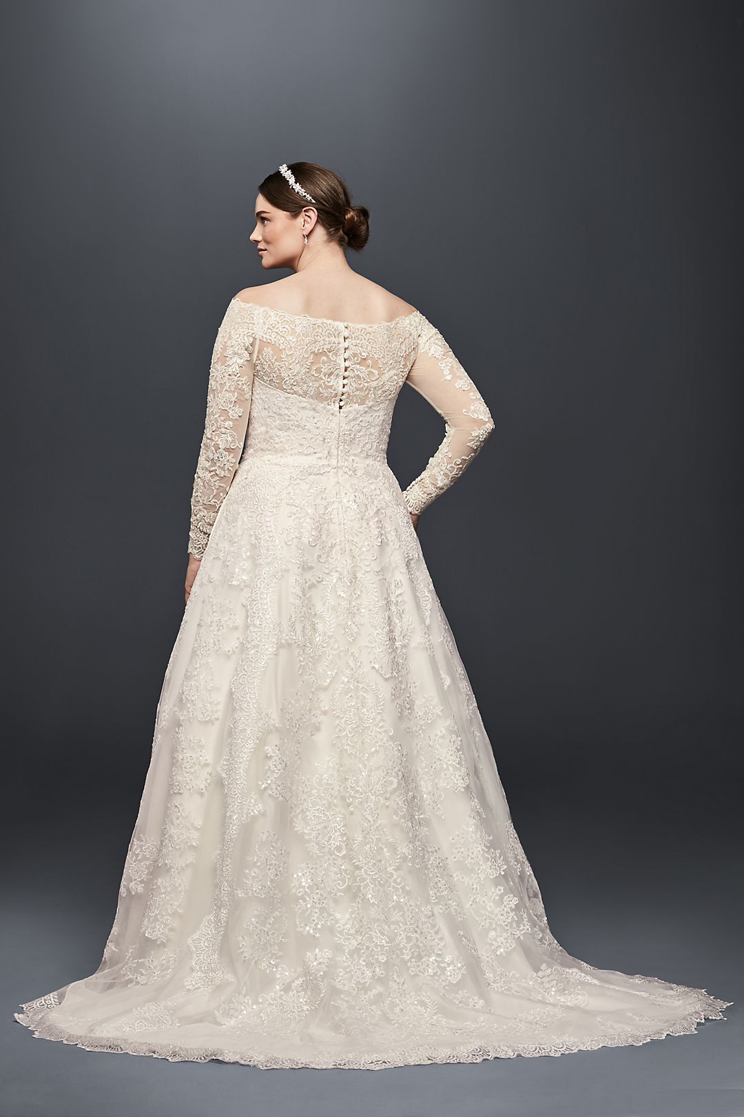 As-Is Plus Size Lace A-Line Wedding Dress Image 4