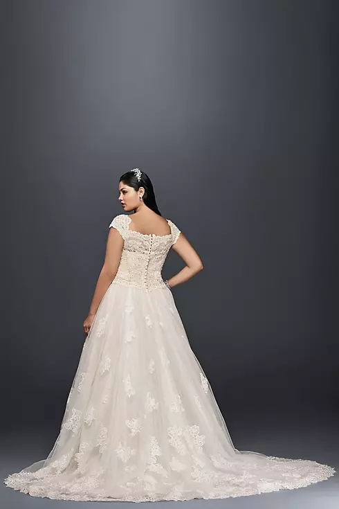 As-Is Cap Sleeve Lace Plus Size Ball Gown Image 2