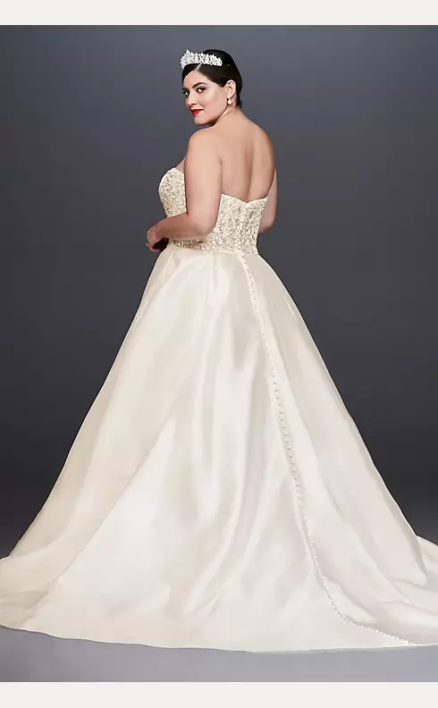 Crystal Encrusted Mikado Ball Gown Wedding Dress Image 2