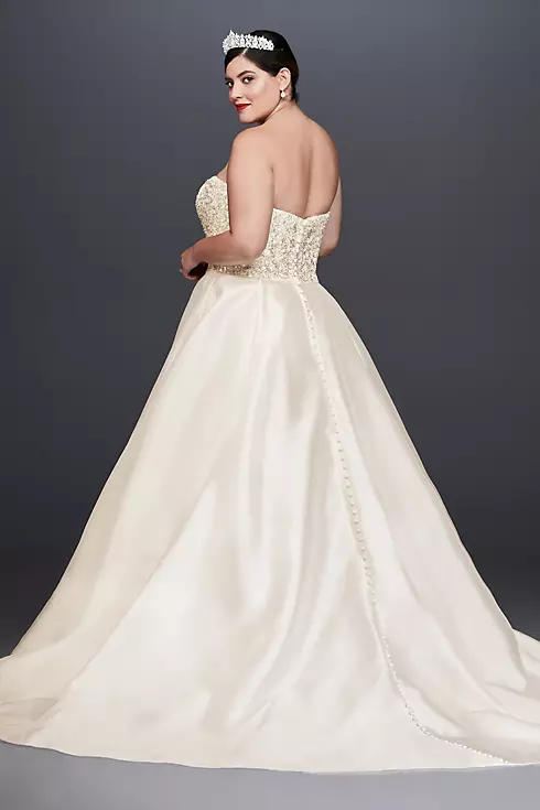Crystal Encrusted Mikado Ball Gown Wedding Dress Image 2