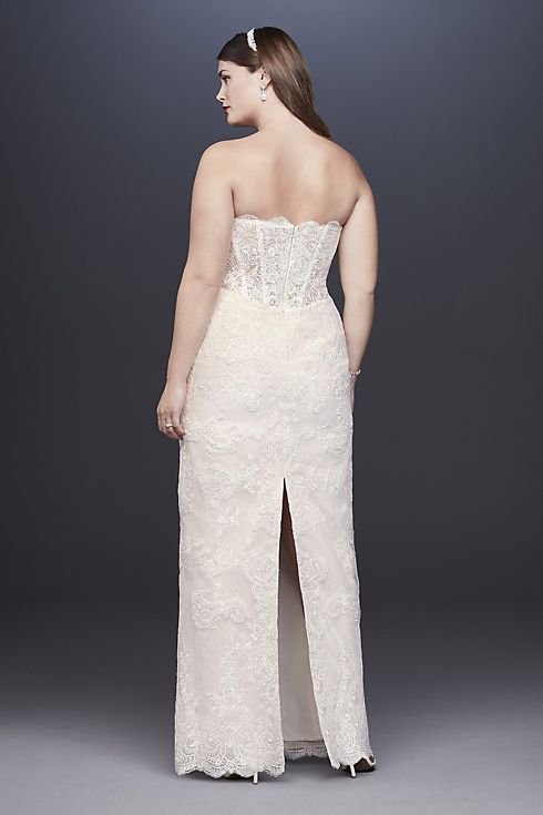 Lace Sheath Wedding Dress with Removable Overskirt Image 7