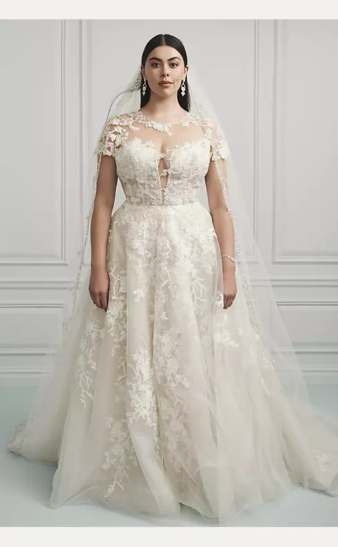 As Is Cap Sleeve Lace Plus Size Wedding Dress Image 6