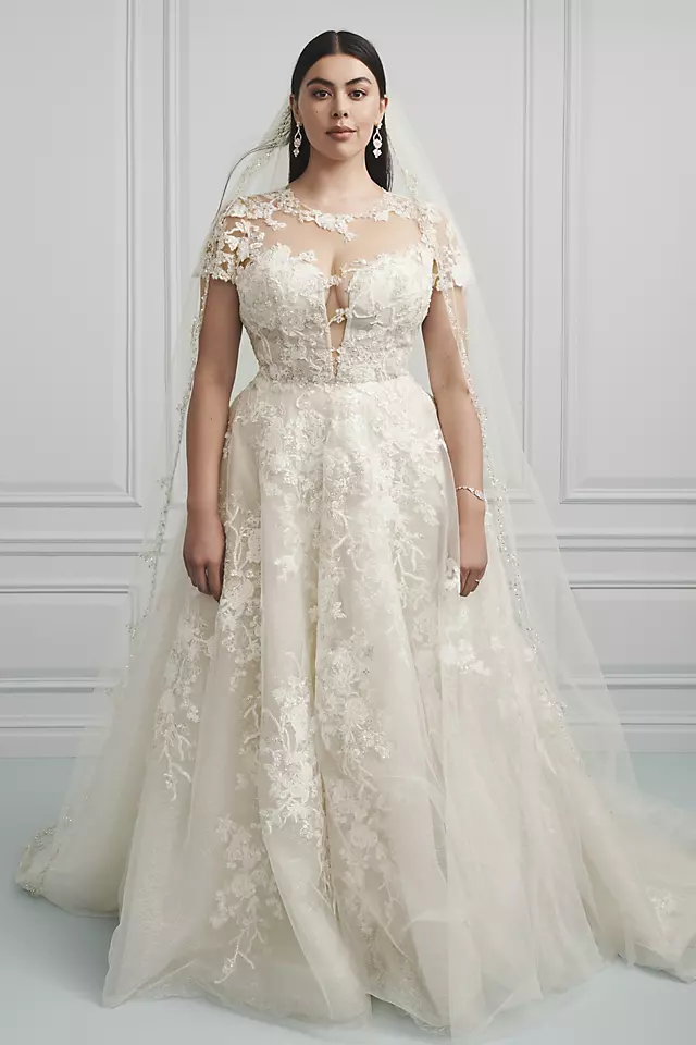 As Is Cap Sleeve Lace Plus Size Wedding Dress Image 6
