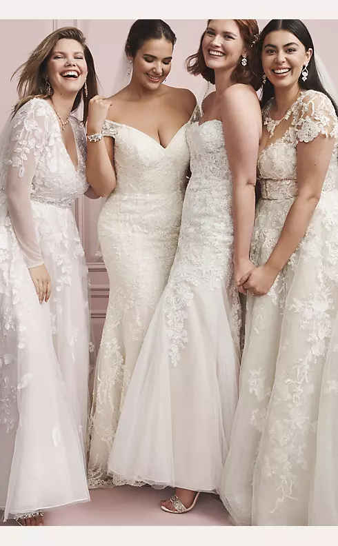 As Is Cap Sleeve Lace Plus Size Wedding Dress Image 7
