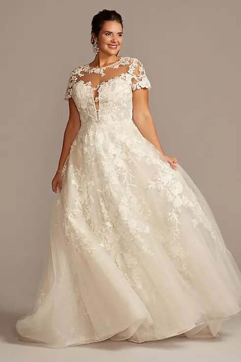 As Is Cap Sleeve Lace Plus Size Wedding Dress Image 1