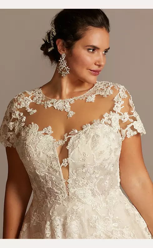 As Is Cap Sleeve Lace Plus Size Wedding Dress Image 3