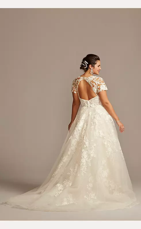 As Is Cap Sleeve Lace Plus Size Wedding Dress Image 2