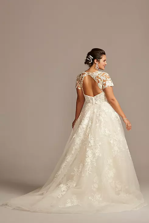 As Is Cap Sleeve Lace Plus Size Wedding Dress Image 2