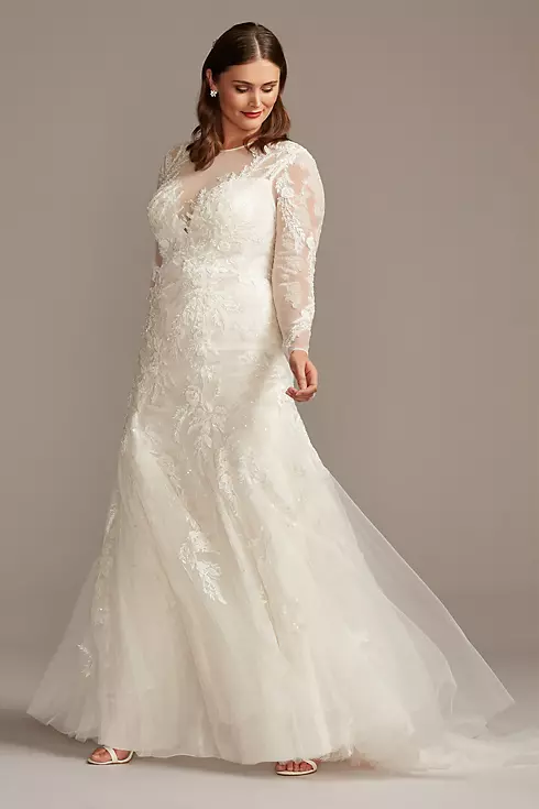 As Is Beaded Floral Plus Size  Wedding Dress Image 1