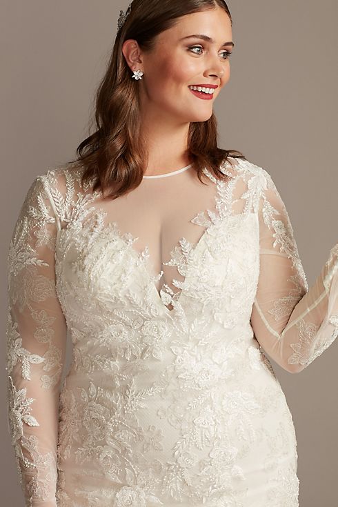 As Is Beaded Floral Plus Size  Wedding Dress Image 8