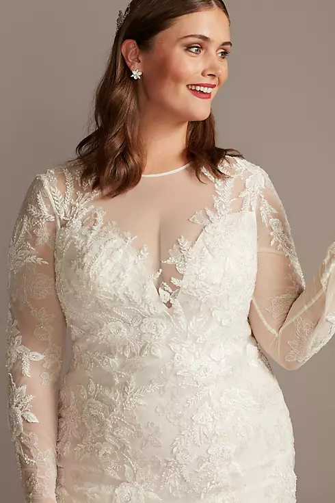 As Is Beaded Floral Plus Size  Wedding Dress Image 5