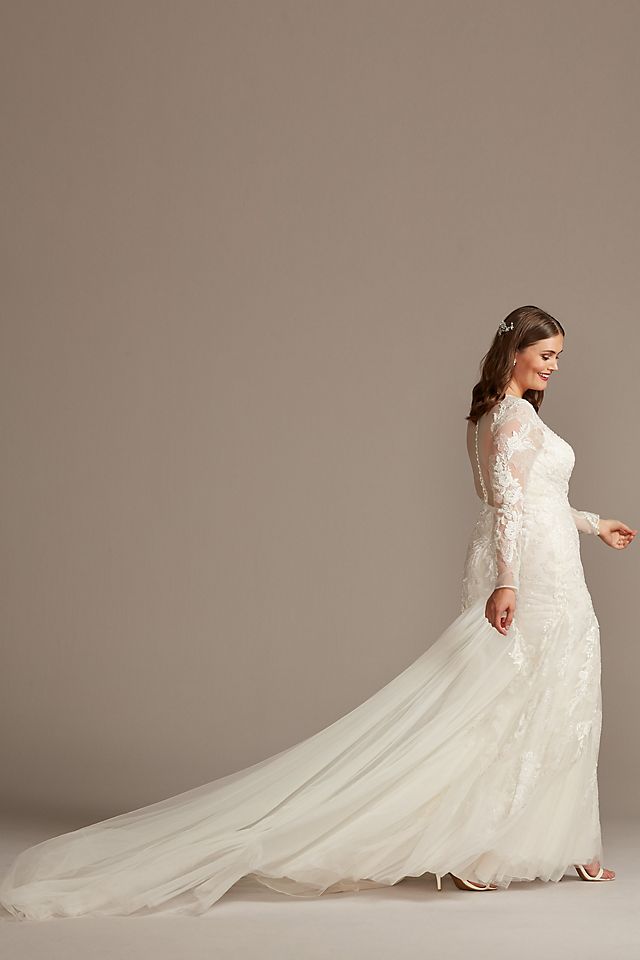 As Is Beaded Floral Plus Size  Wedding Dress Image 8